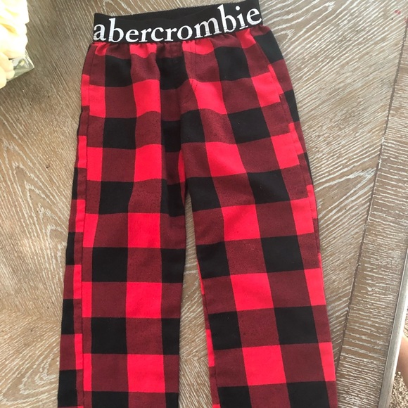 kids red plaid pajama pants